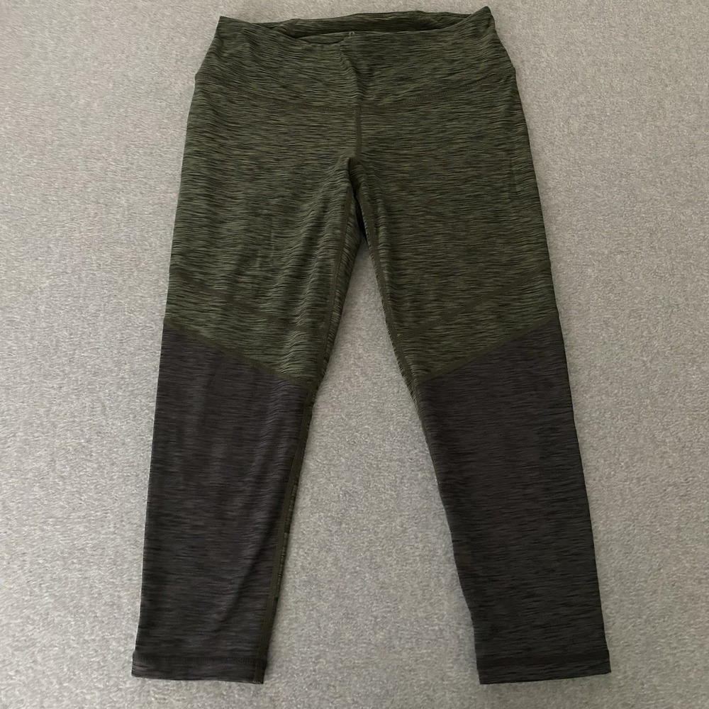 prAna Leggings Women's Small Green Black Colorblock Stretch Active Yoga Pants - Picture 2 of 14